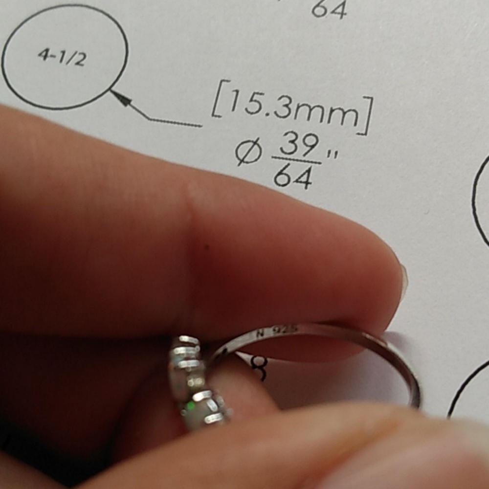 925 Sterling Silver Opal Ring - image 3